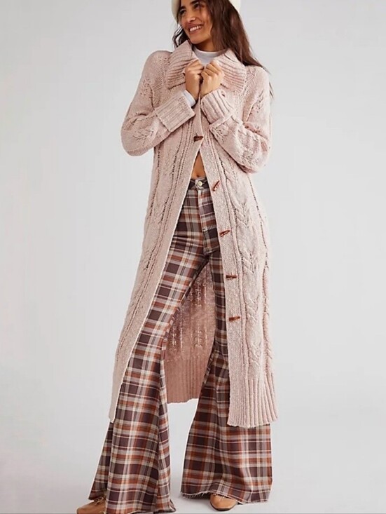 Free People Sweaters - Free People Cappuccino Cardi longline cardigan sweater pink nectar women's XS
